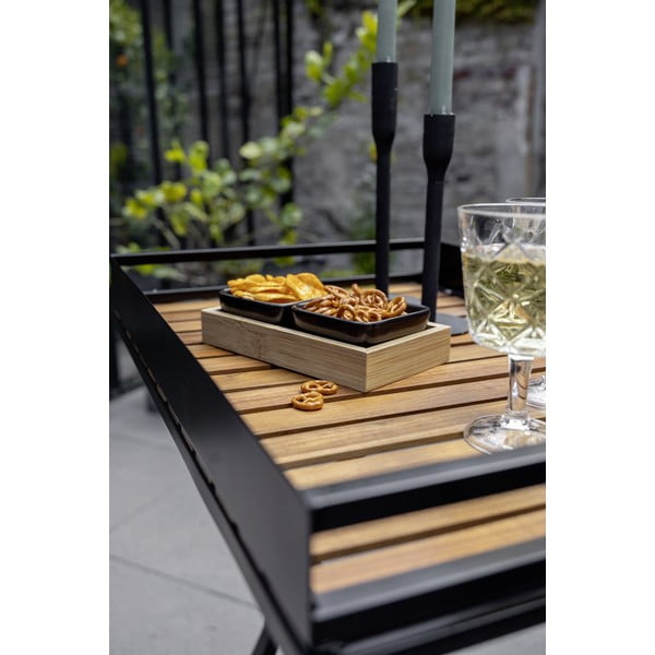 2 db fekete kerámia szervírozó tál tálcával Elo - Wenko-image-1