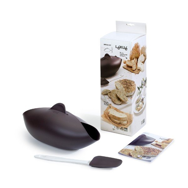 Barna szilikon kenyérsütő forma, spatulával - Lékué-image-2