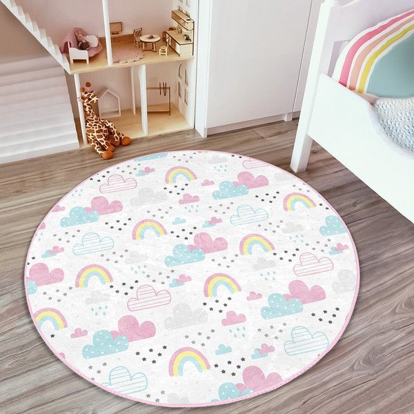 Fehér gyerek szőnyeg ø 120 cm Comfort – Mila Home-image-2
