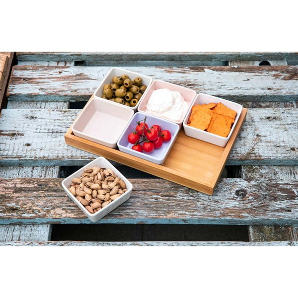 Porcelán-bambusz szervírozó készlet 6 db-os – Remember-image-1