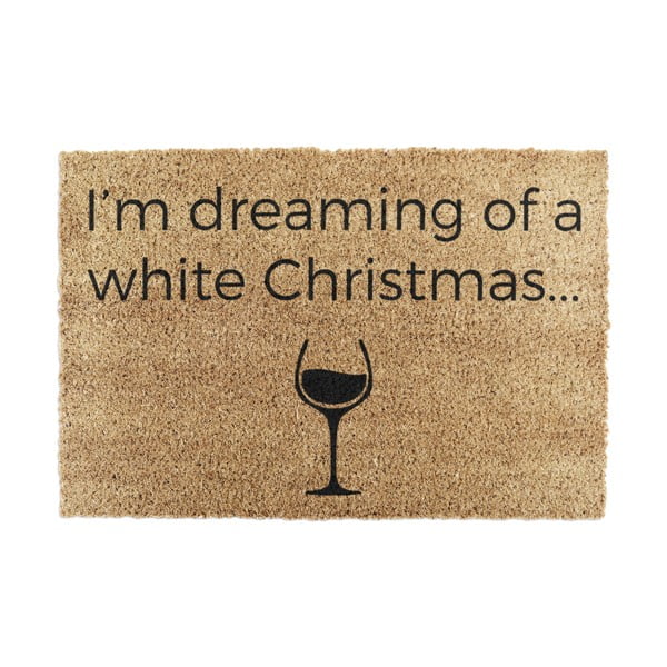 Kókuszrost lábtörlő karácsonyi mintával 40x60 cm White Wine Christmas – Artsy Doormats