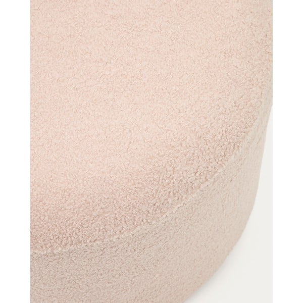 Világos rózsaszín buklé puff Kaeli – Kave Home-image-1