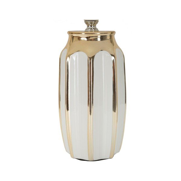 Fehér-aranyszínű kerámia asztali lámpa textil búrával (magasság 40,5 cm) Cassy – Mauro Ferretti-image-2