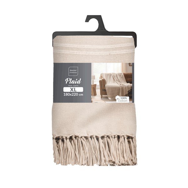 Bézs pamut ágytakaró 125x150 cm Lilia – douceur d'intérieur-image-2