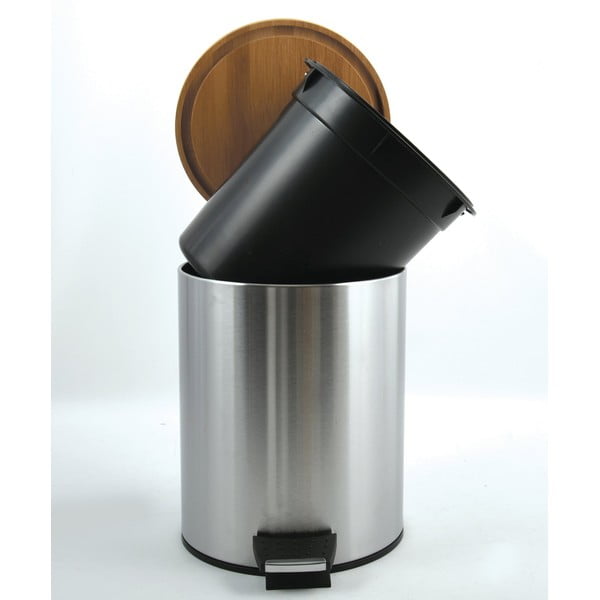 Matt ezüstszínű acél pedálos szemetes 3 l   Adonis – Spirella-image-3