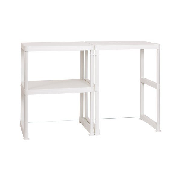 Fehér műanyag fürdőszobai polcos állvány 148x93 cm Wash & Store – DEA HOME