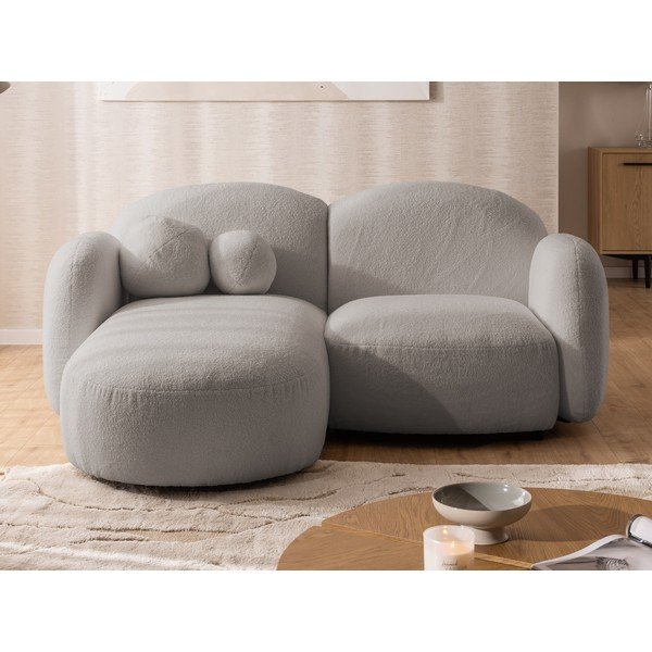 Szürke buklé sarokkanapé (bal oldali-heverő résszel) Orbit – Ropez-image-1