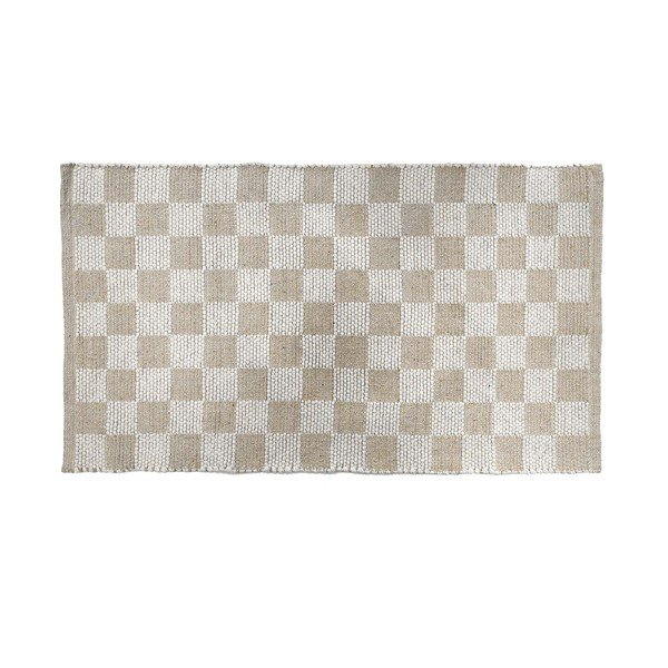 Natúr színű mosható pamutkeverék szőnyeg 50x80 cm Jenna – douceur d'intérieur