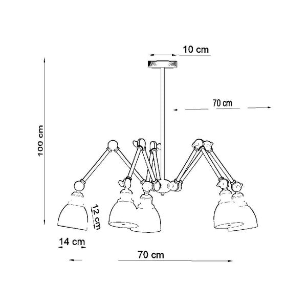 Fekete függőlámpa fém búrával 70x70 cm Matilda Shade - Sollux-image-3
