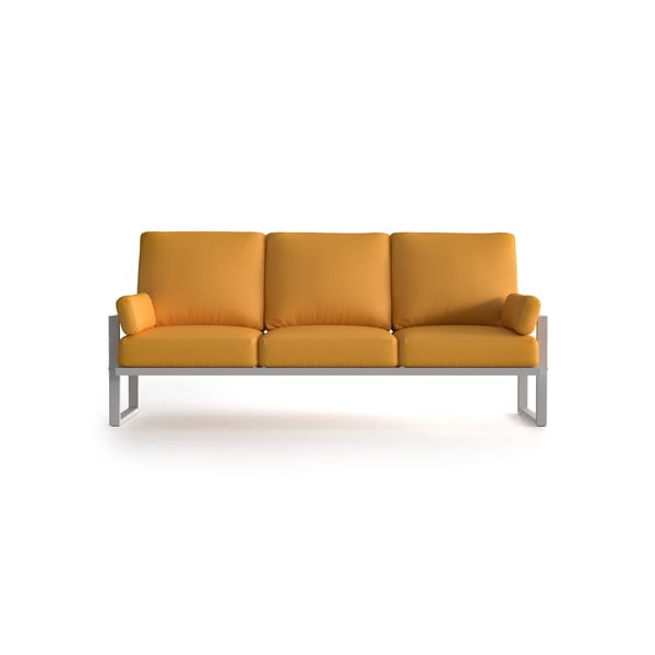 Angie sárga háromszemélyes karfás kerti kanapé, világos lábakkal - Marie Claire Home