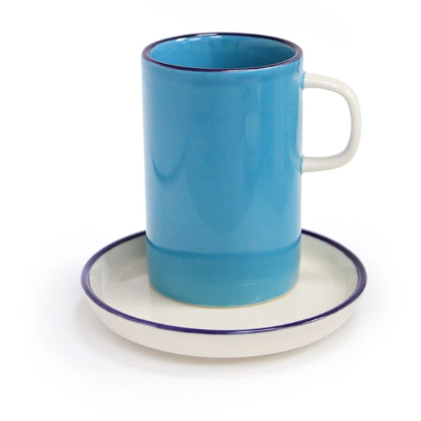 Retro kék csésze csészealjjal, 180 ml - Silly Design