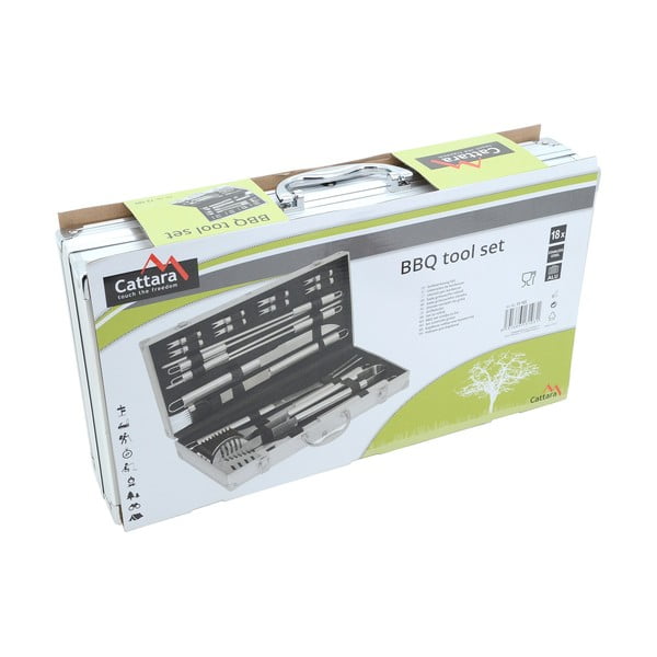 Alu 18 db-os grillező eszköz készlet táskával - Cattara-image-4