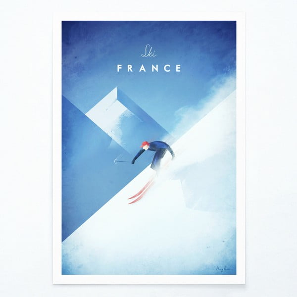 Poszter Ski France, 50x70 cm - Travelposter