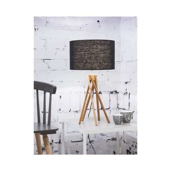 Kilimanjaro fekete asztali lámpa bambusz szerkezettel - Good&Mojo-image-1
