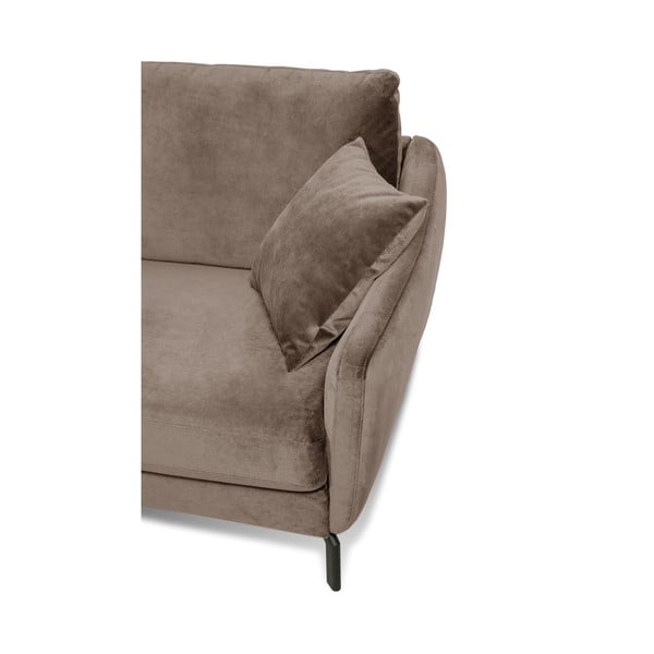 Magic barnásbézs bársony sarokkanapé, bal oldali - Scandic-image-4