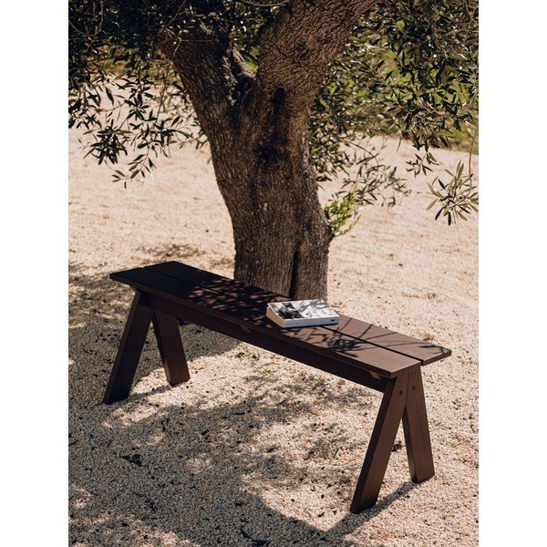 Sötétbarna tömörfa kerti pad Navo – noo.ma-image-1