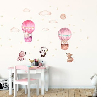 Balloons and Stars gyerek rózsaszín falmatrica - Ambiance