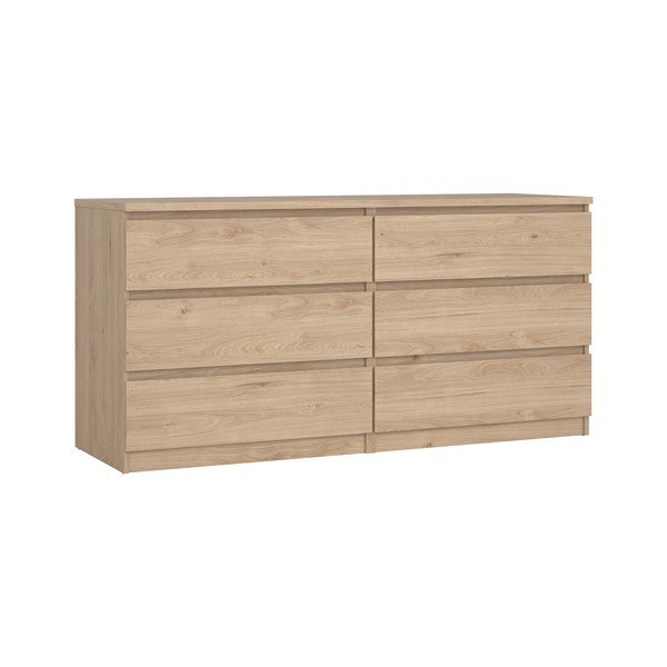 Natúr színű komód tölgyfa dekorral 154x76x50 cm Naia – Tvilum