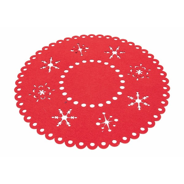 Ornaments 6 db-os piros filc karácsonyi tányéralátét szett, ø 38 cm - Villa d'Este