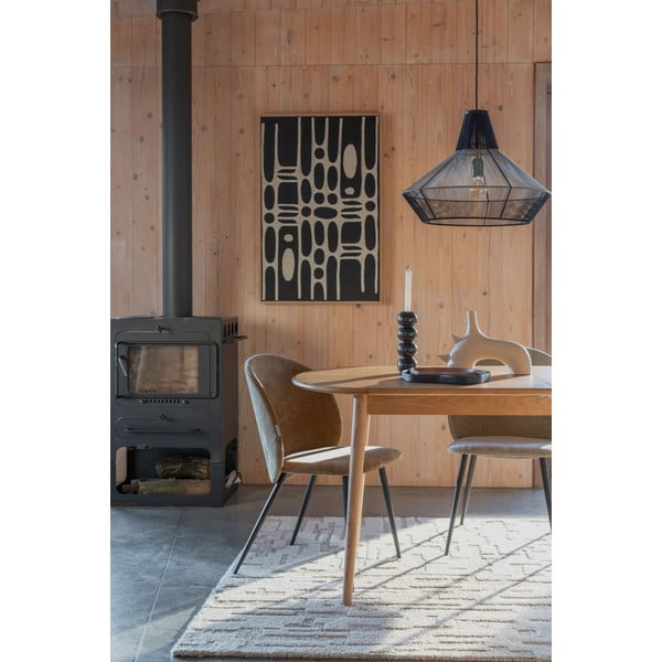 Bővíthető étkezőasztal tölgyfa dekoros asztallappal és hosszabbító asztallappal 90x180 cm Twist – Zuiver-image-1