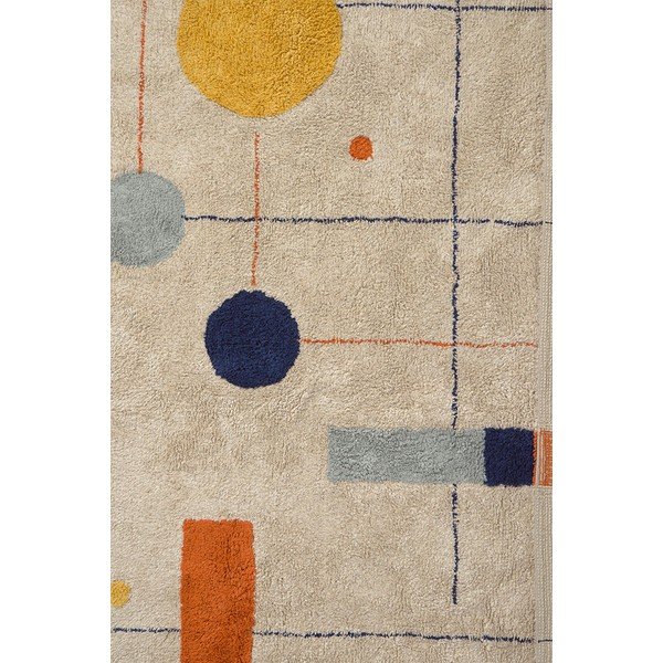 Bézs mosható-kézi szövésű pamut szőnyeg 170x240 cm Geometrical Shapes – Lorena Canals-image-3