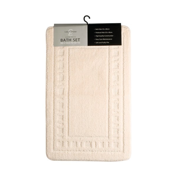 Bézs fürdőszobai kilépő szett 2 db-os 80x50 cm Armoni - Catherine Lansfield-image-4