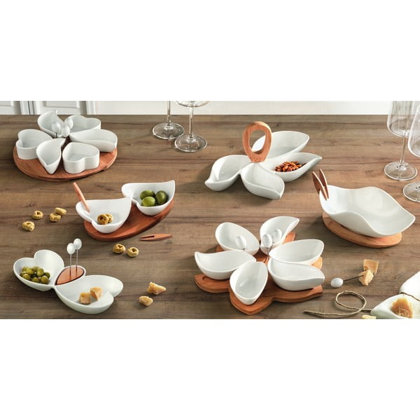 Octopus többrekeszes tálka, bambusz fogantyúval - Brandini-image-1