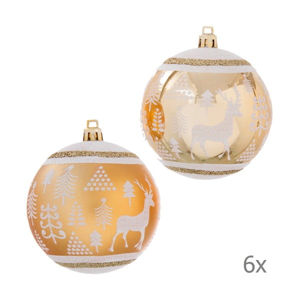 Deer 6 db-os aranyszínű karácsonyfadísz készlet - Unimasa