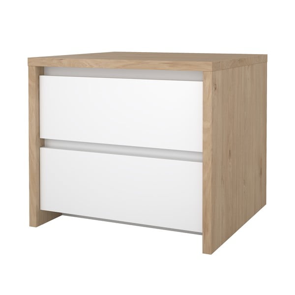 Fehér-natúr színű éjjeliszekrény Next – Tvilum-image-4