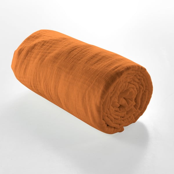 Narancssárga-barna muszlin lepedő 140x190 cm Angelia – douceur d'intérieur-image-2