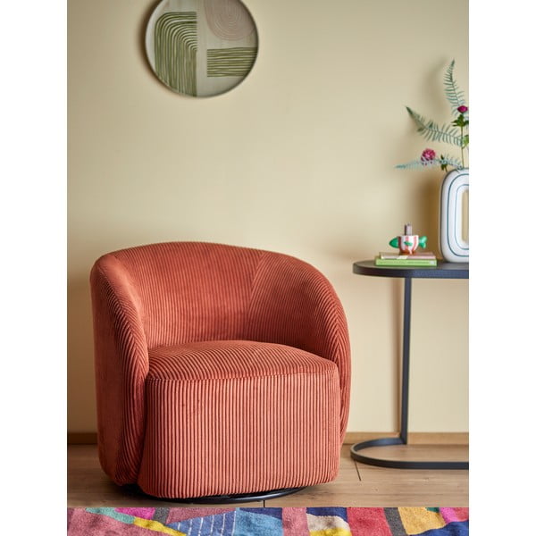 Narancssárga kordbársony füles fotel Pradi – Bloomingville-image-1