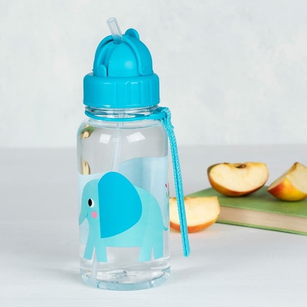Kék-türkiz tritán gyerek ivópalack 500 ml Elvis the Elephant – Rex London-image-1