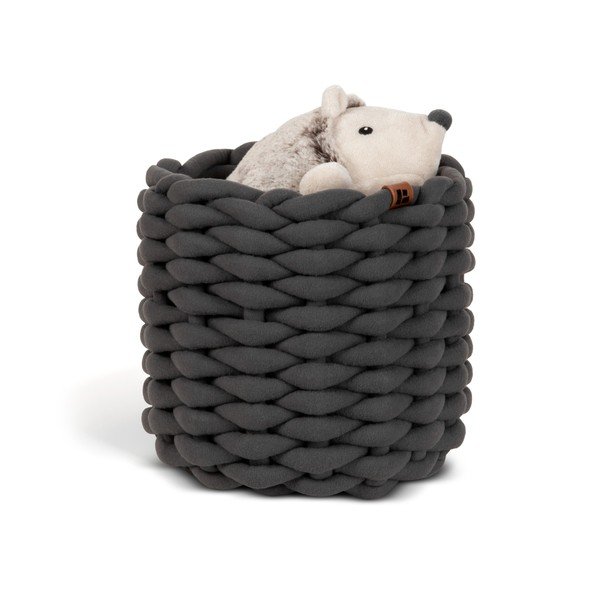 Textil tárolókosár ø 21x17 cm Peach Skin Round S – Bigso-image-4