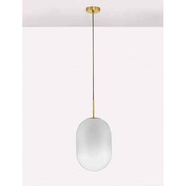 Fehér-aranyszínű üveg függőlámpa ø 24 cm Chrysi – Nova Luce-image-4