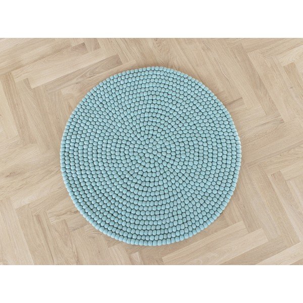 Ball Rugs pasztellkék gyapjú golyószőnyeg, ⌀ 140 cm - Wooldot-image-1
