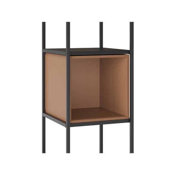 Fekete-téglavörös könyvespolc 36x179 cm Anya – Marckeric-image-4