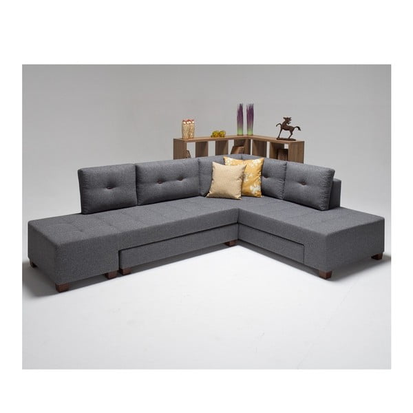 Bailey szürke kinyitható sarokkanapé, jobb oldali - Balcab Home-image-3