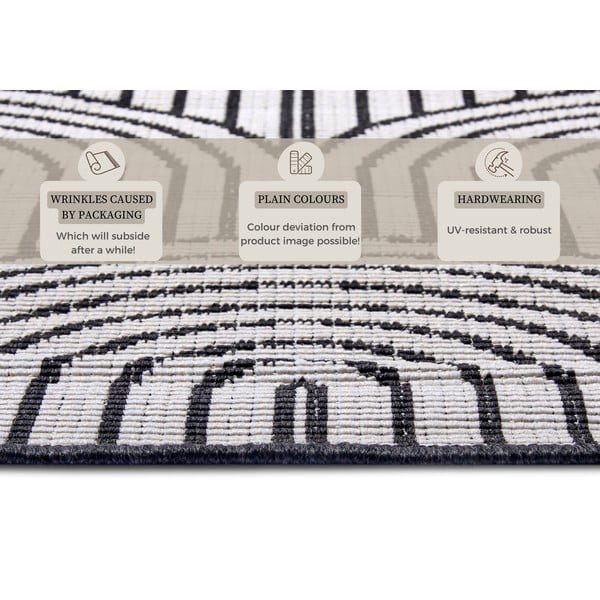 Fekete-fehér kültéri szőnyeg 120x170 cm Pangli Black – Hanse Home-image-4