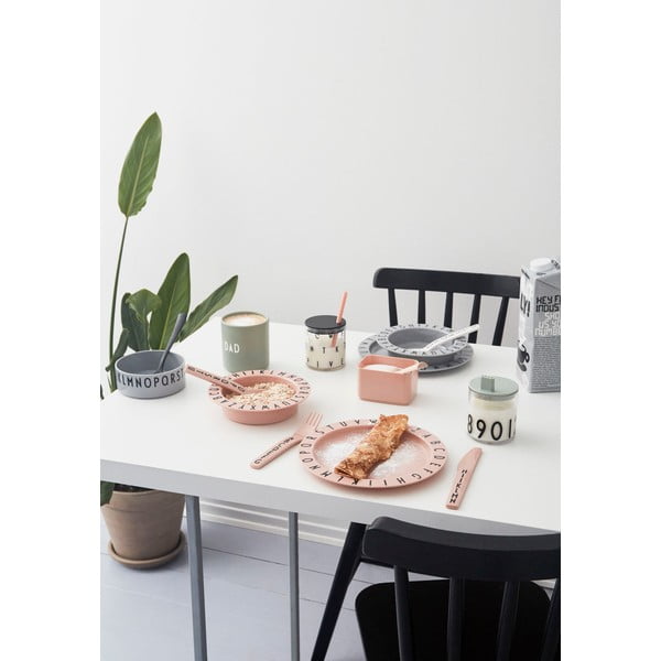 Eat & Learn szürke gyerek mélytányér, ø 15,5 cm - Design Letters-image-3