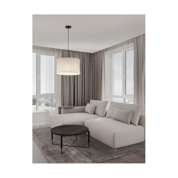 Fehér len függőlámpa ø 50 cm Linnet – Nova Luce-image-1