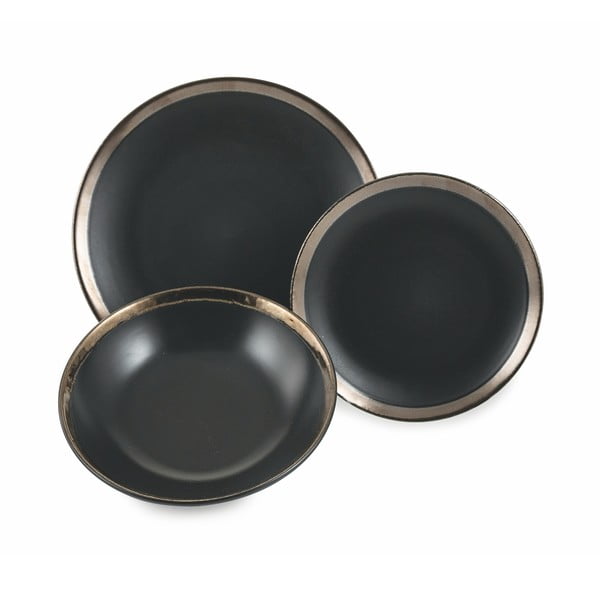 Naima 18 db-os fekete agyagkerámia étkészlet - Villa d´Este-image-2