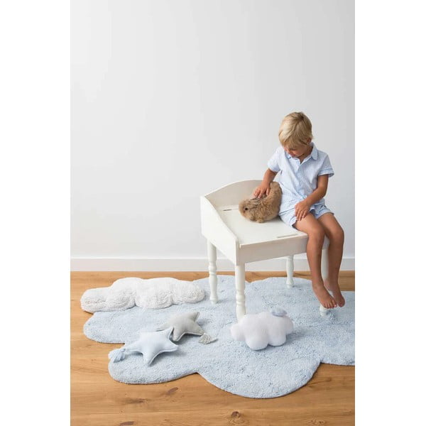 Világoskék mosható kézi szövésű pamut gyerek szőnyeg 70x100 cm Mini Dream – Lorena Canals-image-4