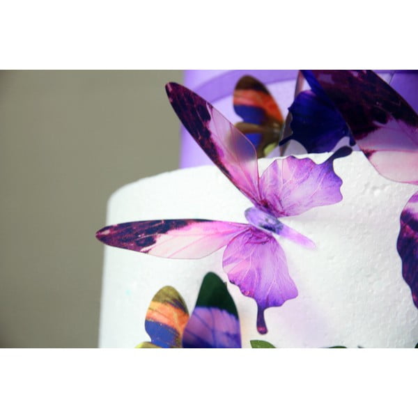 Ambiance Butterflies Purple 3D hatású 18 darabos öntapadós matrica szett