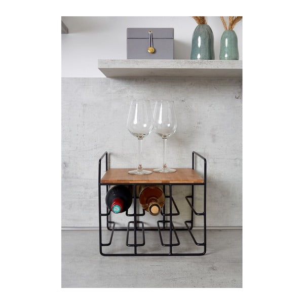 Loft bortartó állvány bambusz pohártartó polccal, 6 db palackhoz - Wenko-image-4