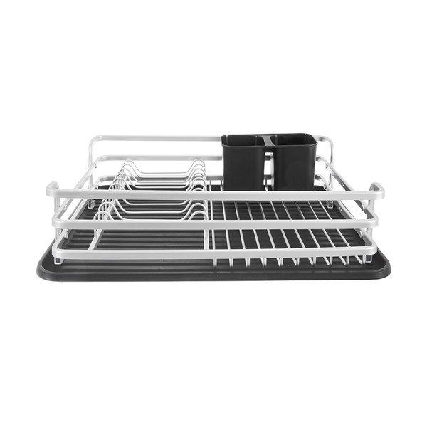 Fekete-fehér fém edényszárító 43x32 cm Deluxe – Orion
