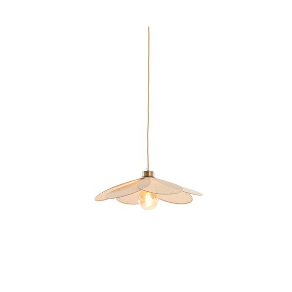 Krémszínű függőlámpa textil búrával Fyano – Light & Living-image-2