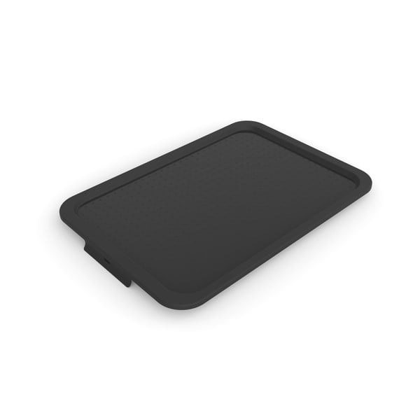 Fekete műanyag tárolódoboz fedél 57x39x3 cm Albris – Rotho