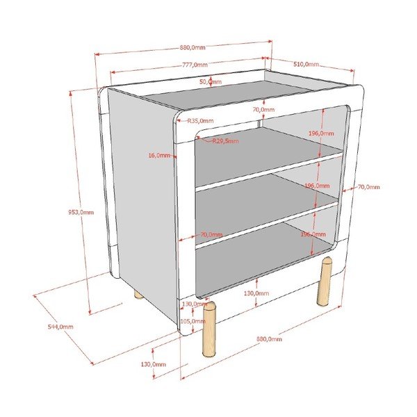 Fehér gyerek komód pelenkázó feltéttel 88x95x57 cm Smile – Vipack-image-2