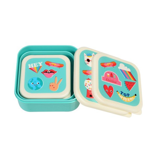 Türkiz gyerek uzsonnás doboz szett 3 db-os Top Banana – Rex London-image-3