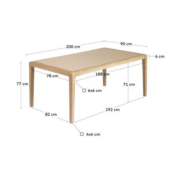 Étkezőasztal 90x200 cm Better – Kave Home-image-2
